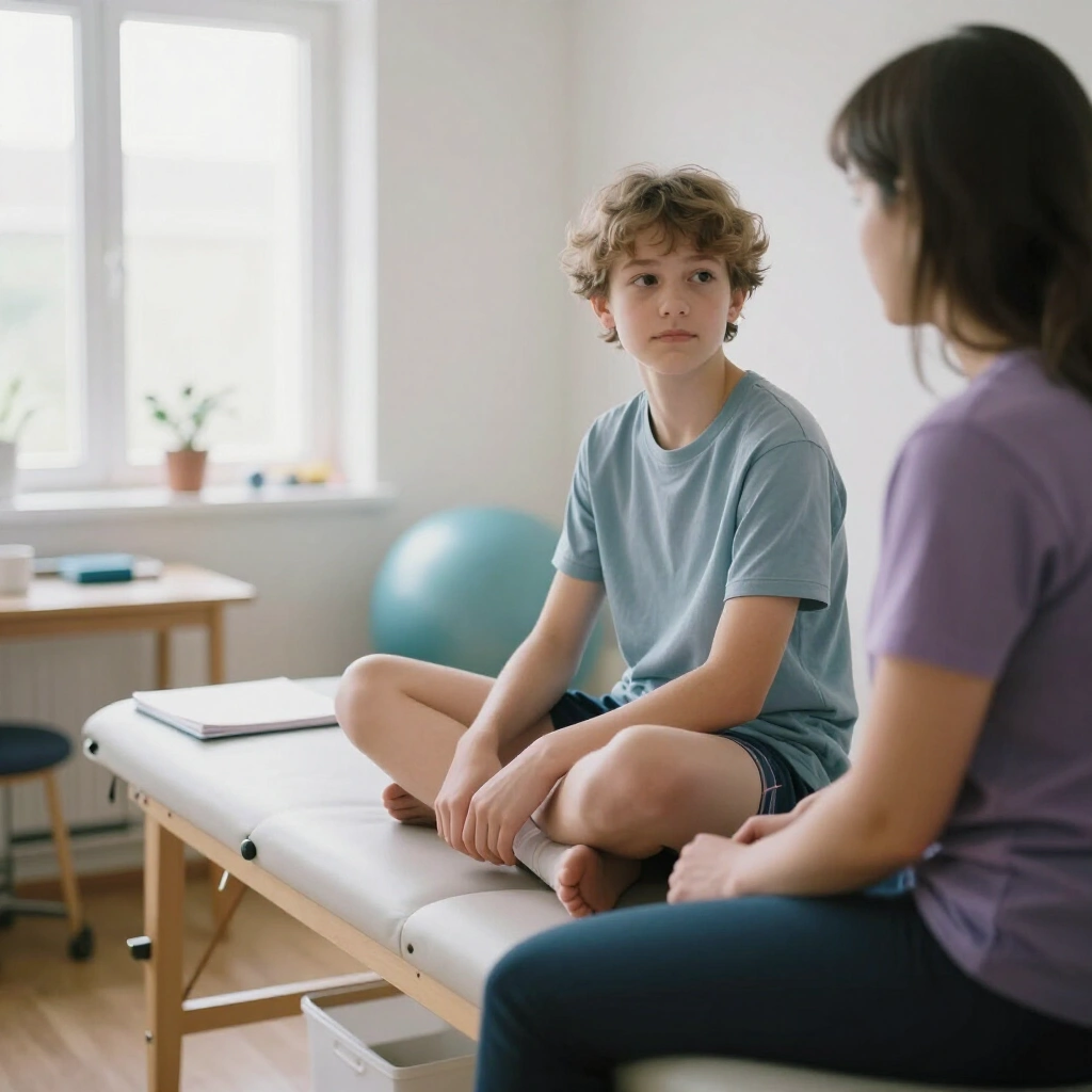 Adolescent accompagné d'un parent pendant une séance de kinésiologie